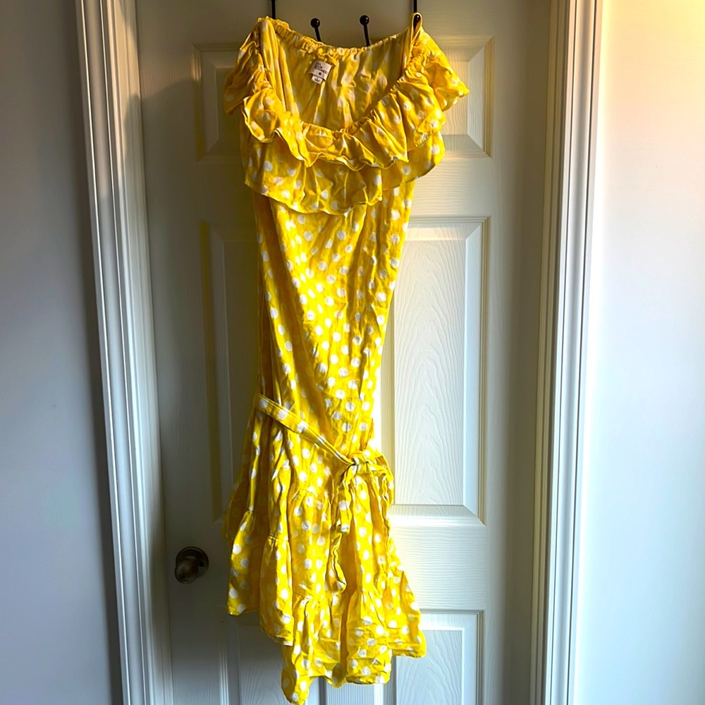 Womens - Lisa Marie Fernandez, Yellow Polka Dot dress, size L